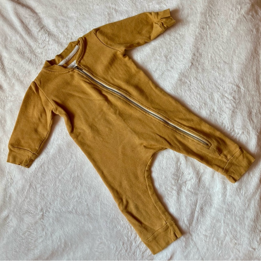 Cozy Mustard Kids One-piece Romper